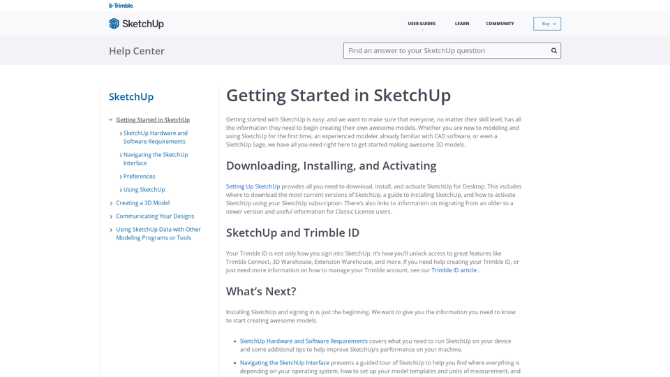 Getting Started in SketchUp | SketchUp Help