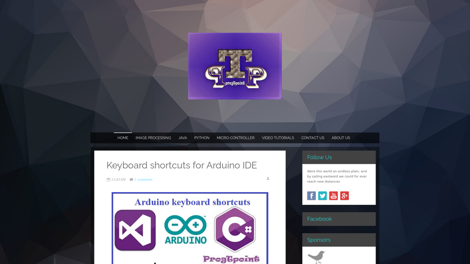 Keyboard shortcuts for Arduino IDE
        | 
        ProgTpoint